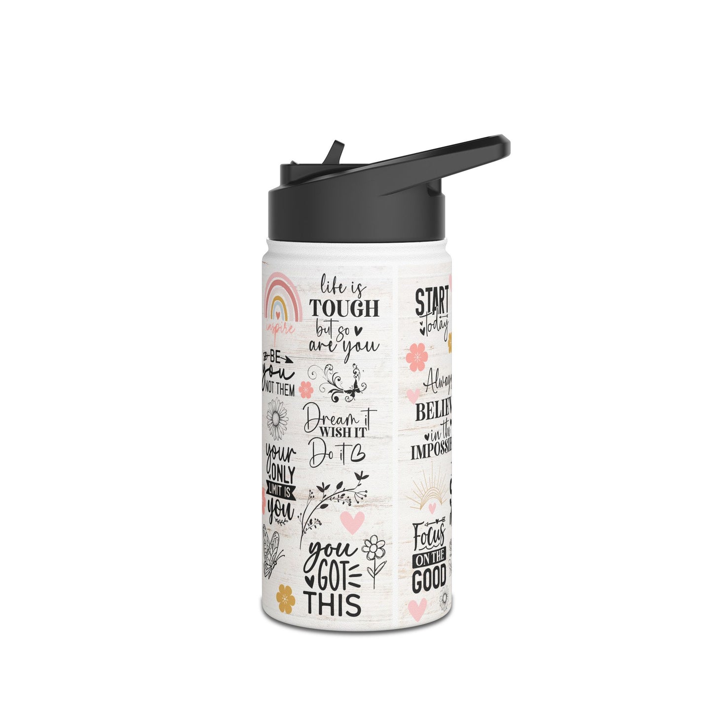 Inspirational Stainless Steel Water Bottle | Motivational Fitness Hydration, Gift for Her, Outdoor Adventure, Eco-Friendly