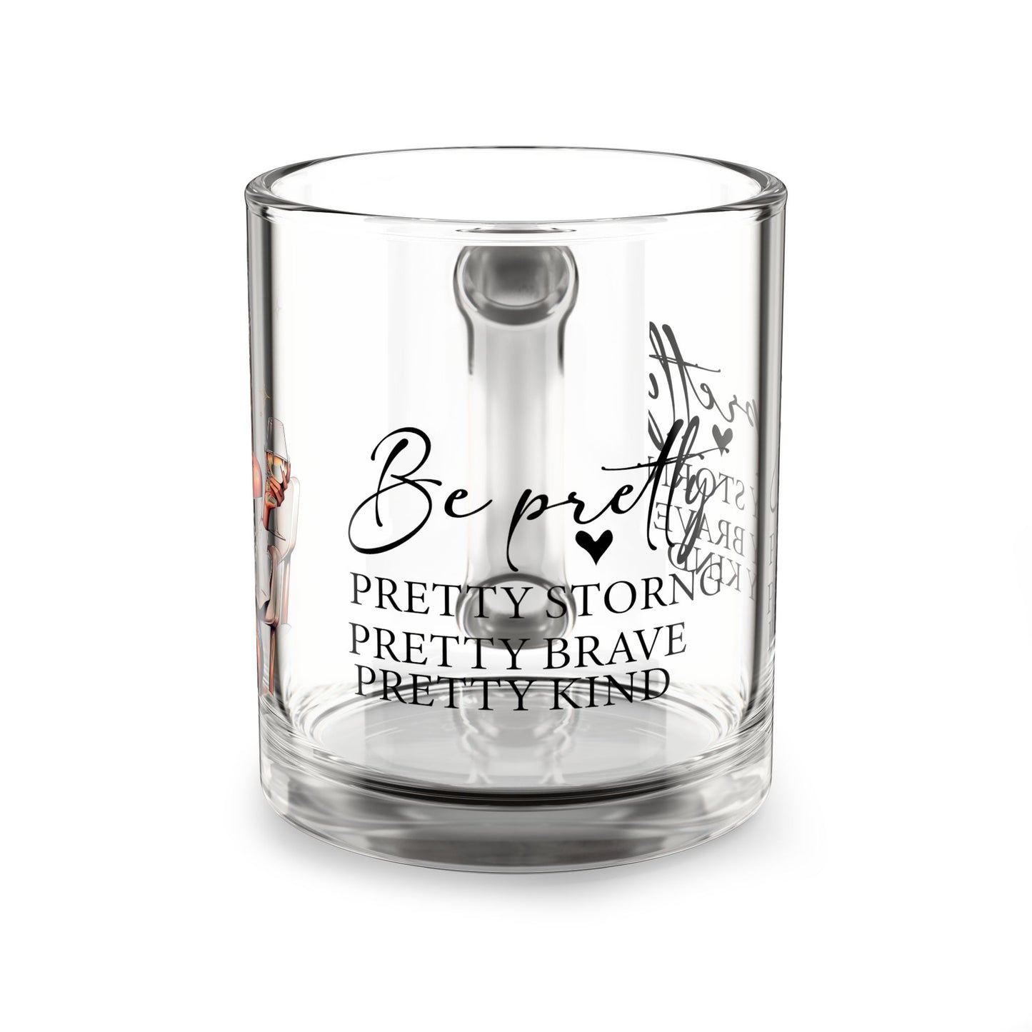 Empowered Glass Mug - Be Pretty, Perfectly Imperfect | Gift for Best Friends, Inspirational Coffee Cup, Birthday, Self-Care