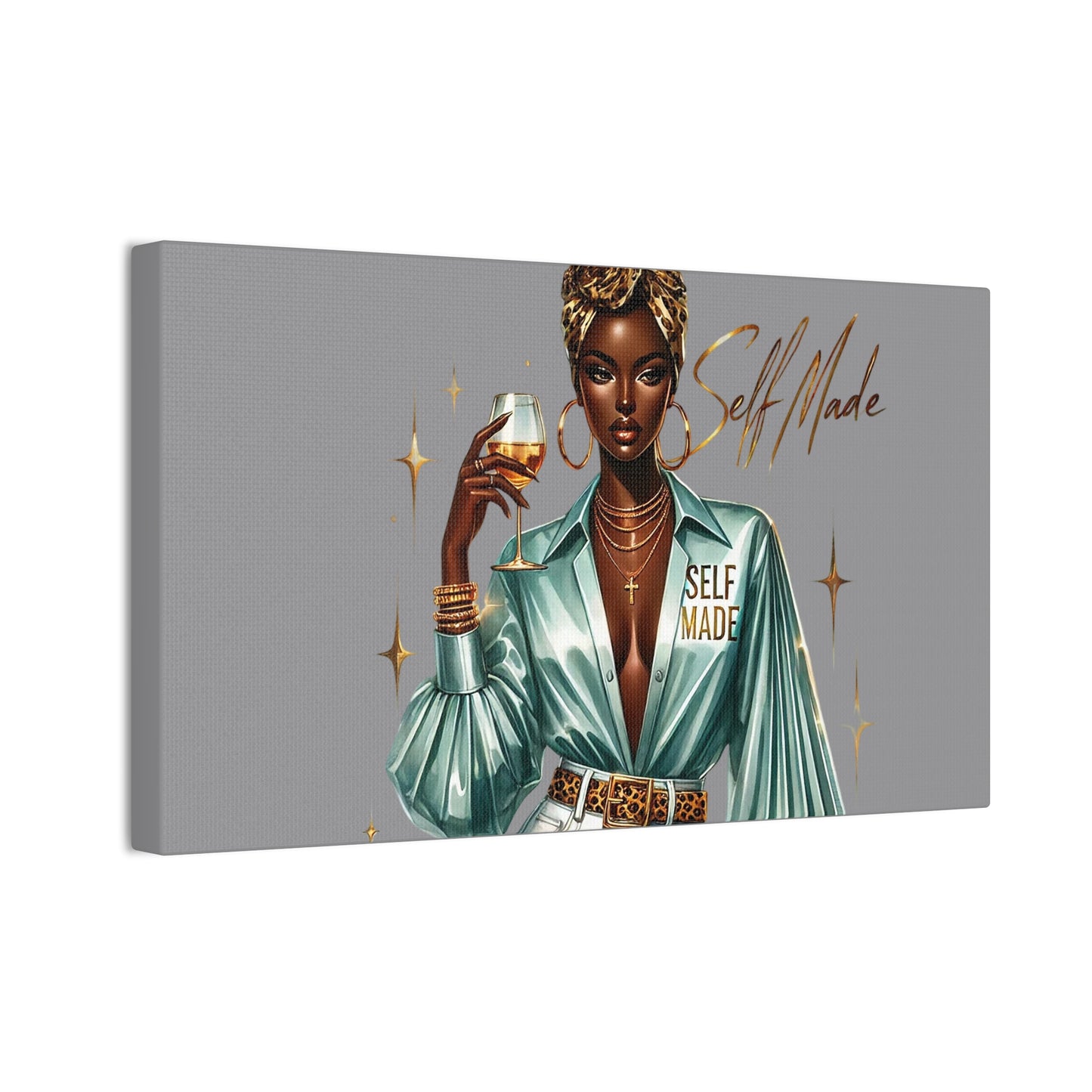 Stylish Canvas Art - Self Made Glam Decor, Wall Art, Inspirational Decor, Black Girl Magic, Unique Home Decor