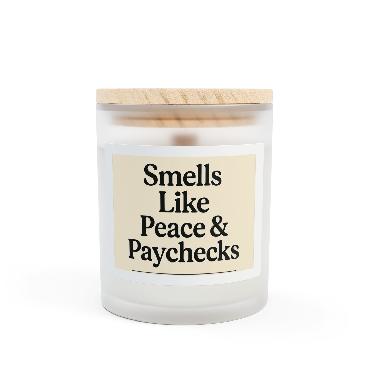 Aromatherapy Frosted Glass Candle, Relaxing Home Decor, Gift for Her, Birthday Candle, Self-Care Essential, Smells Like Peace & Paychecks