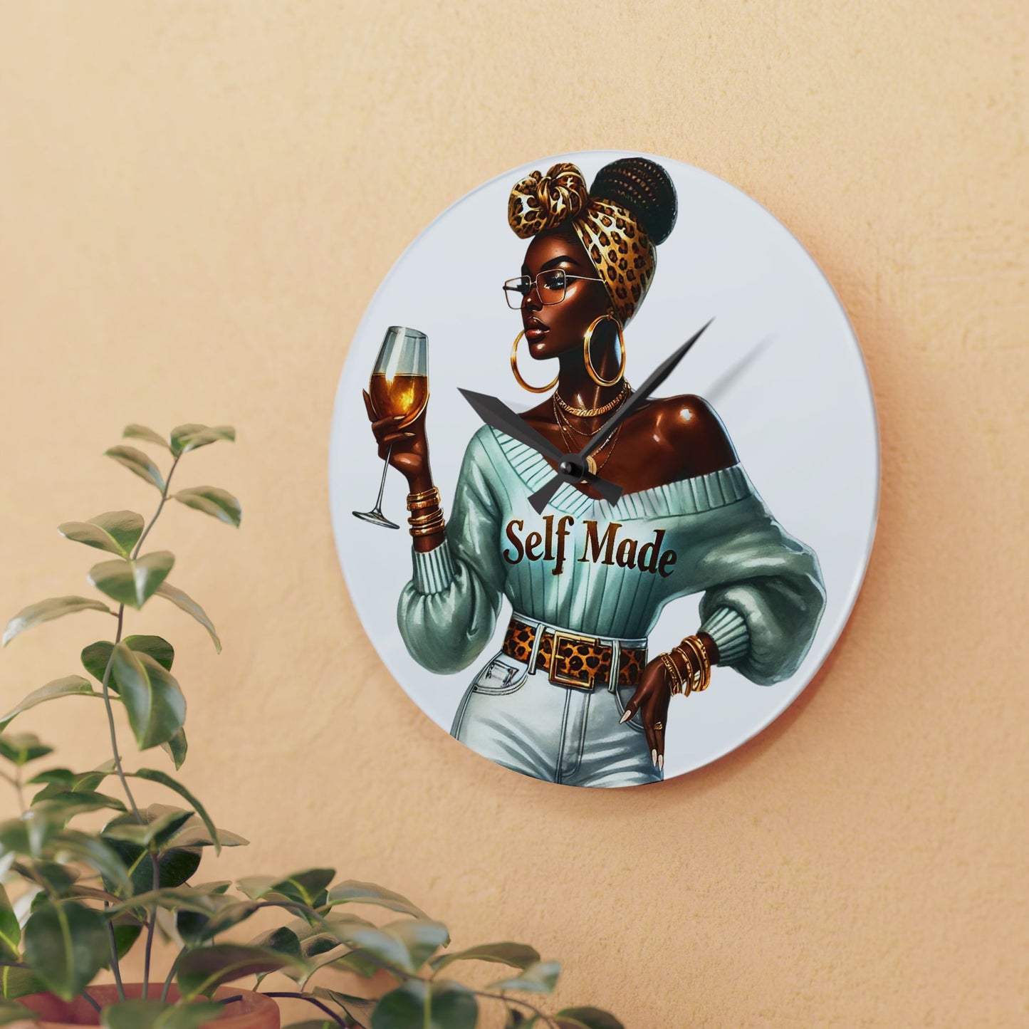 Chic Self Made Acrylic Wall Clock, Stylish Home Decor, Modern Wall Art, Gift for Entrepreneurs, Unique Timepiece