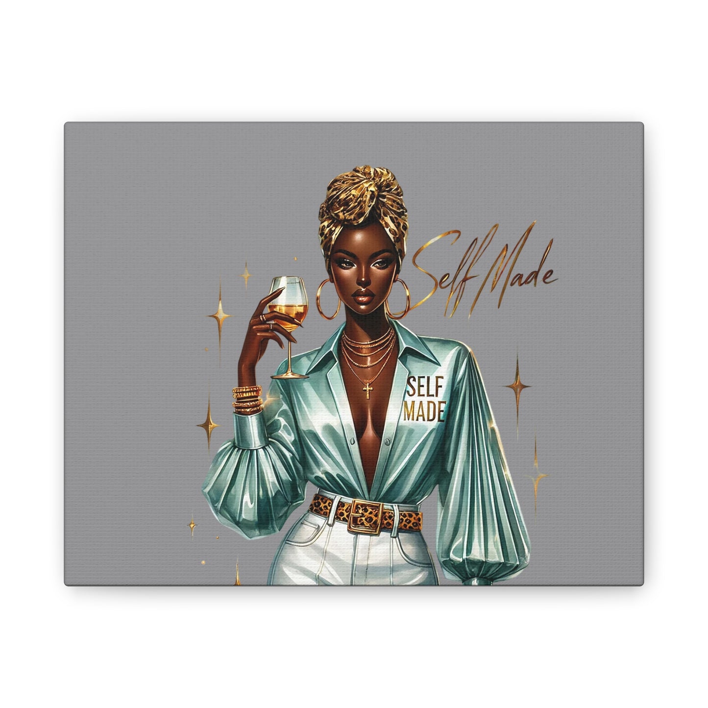 Stylish Canvas Art - Self Made Glam Decor, Wall Art, Inspirational Decor, Black Girl Magic, Unique Home Decor
