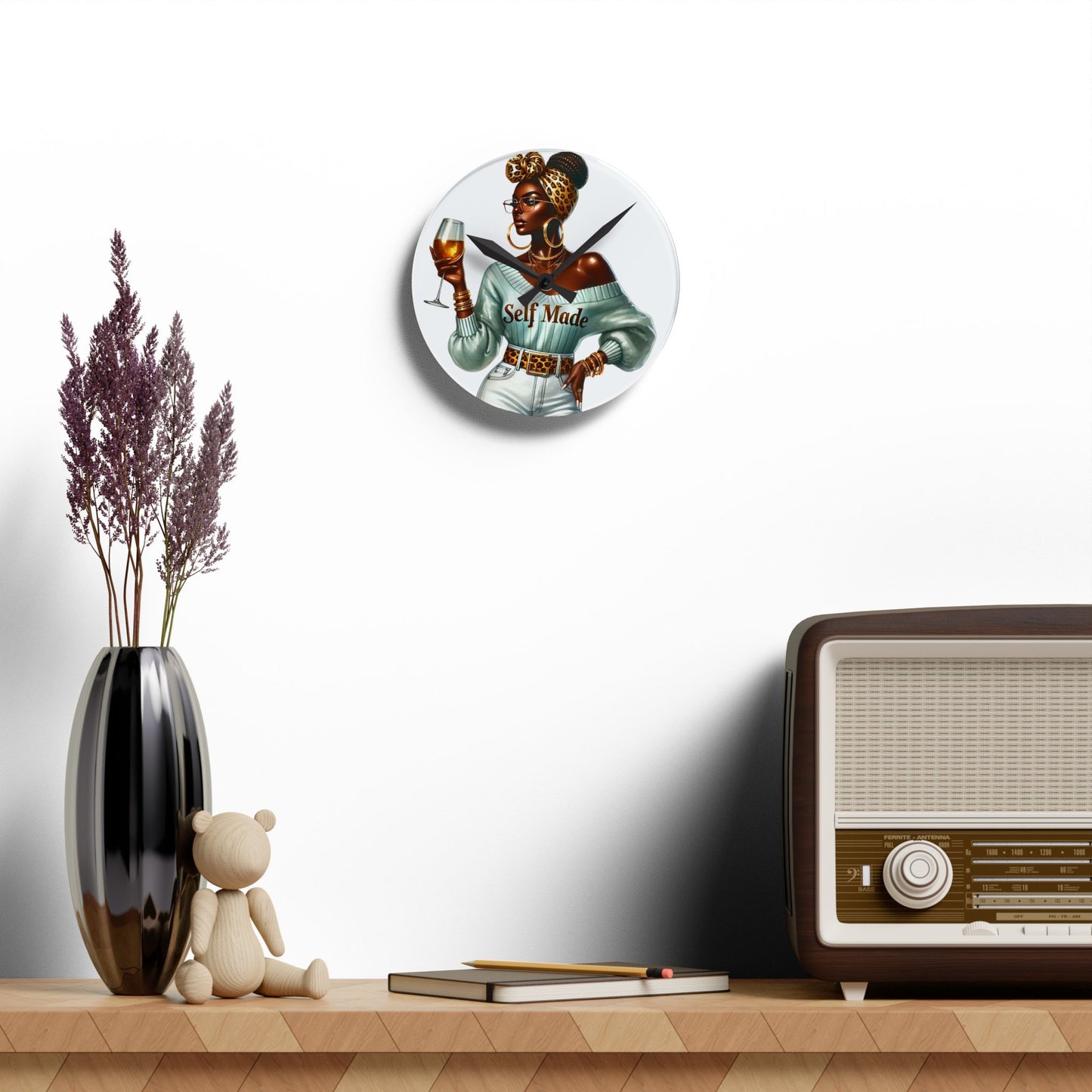 Chic Self Made Acrylic Wall Clock, Stylish Home Decor, Modern Wall Art, Gift for Entrepreneurs, Unique Timepiece