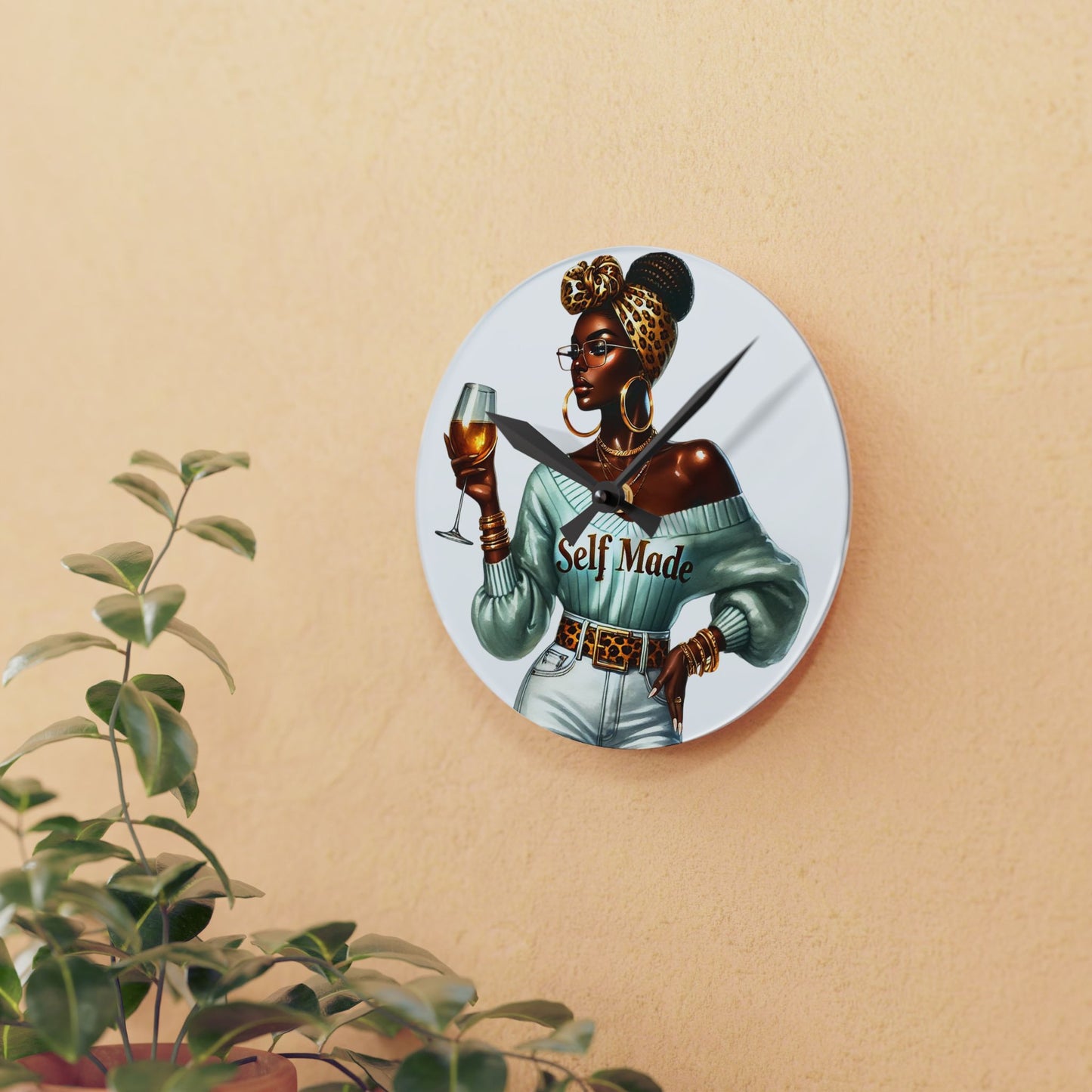 Chic Self Made Acrylic Wall Clock, Stylish Home Decor, Modern Wall Art, Gift for Entrepreneurs, Unique Timepiece
