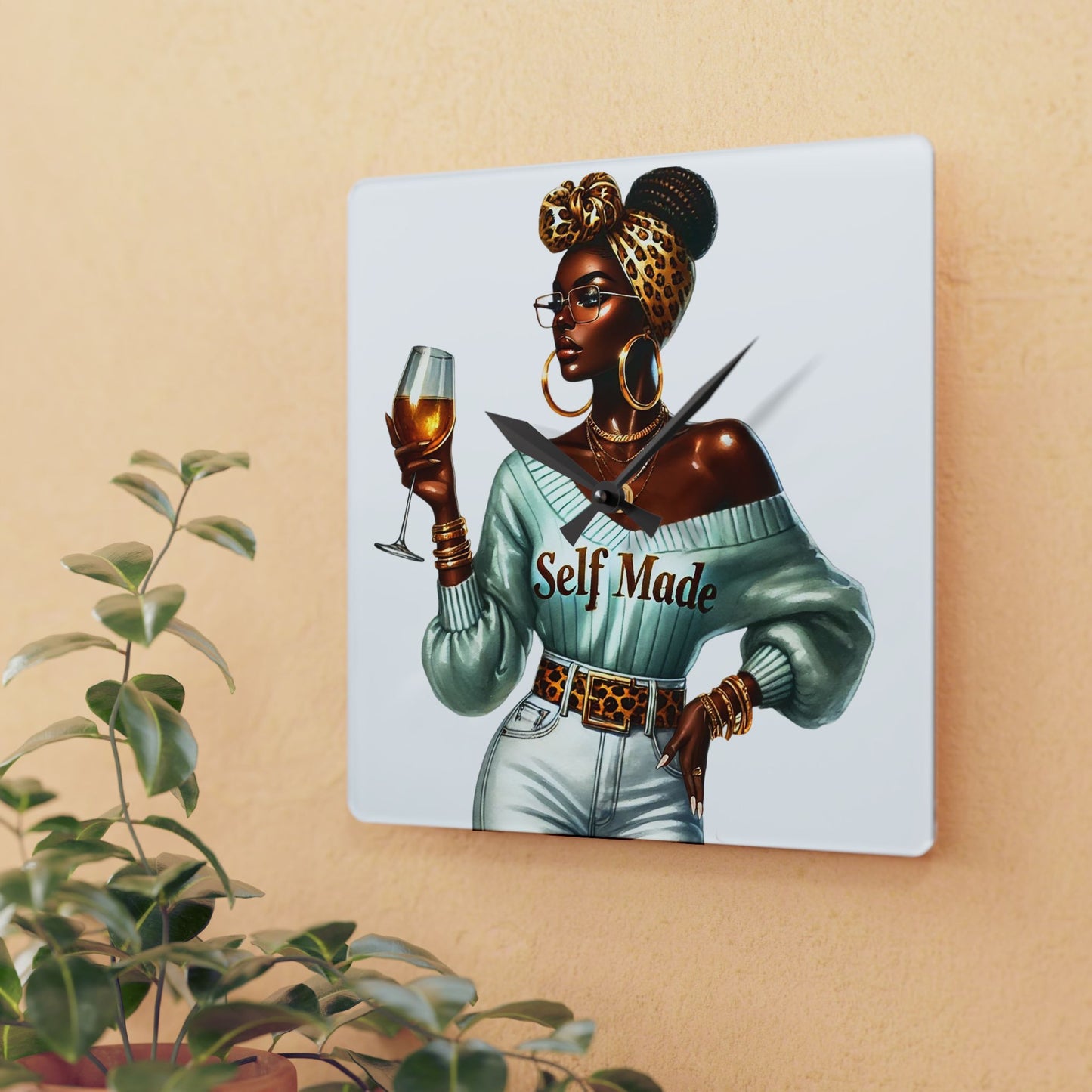 Chic Self Made Acrylic Wall Clock, Stylish Home Decor, Modern Wall Art, Gift for Entrepreneurs, Unique Timepiece