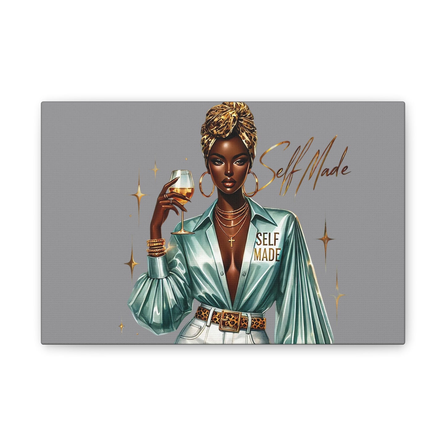 Stylish Canvas Art - Self Made Glam Decor, Wall Art, Inspirational Decor, Black Girl Magic, Unique Home Decor