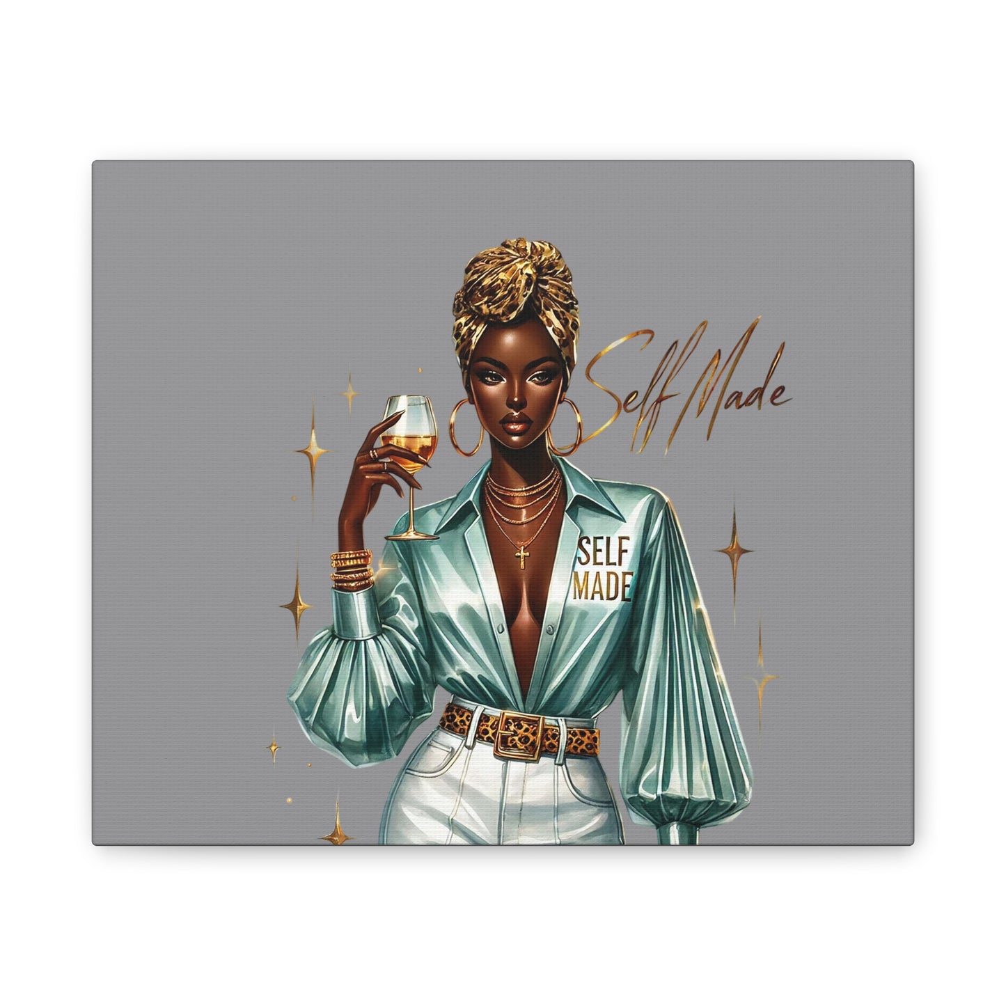 Stylish Canvas Art - Self Made Glam Decor, Wall Art, Inspirational Decor, Black Girl Magic, Unique Home Decor