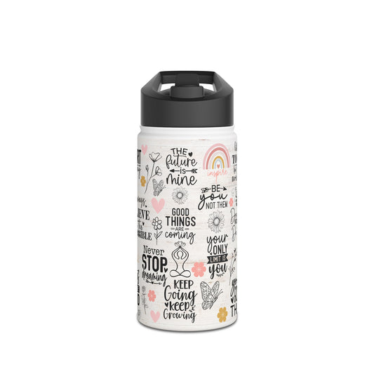 Inspirational Stainless Steel Water Bottle | Motivational Fitness Hydration, Gift for Her, Outdoor Adventure, Eco-Friendly