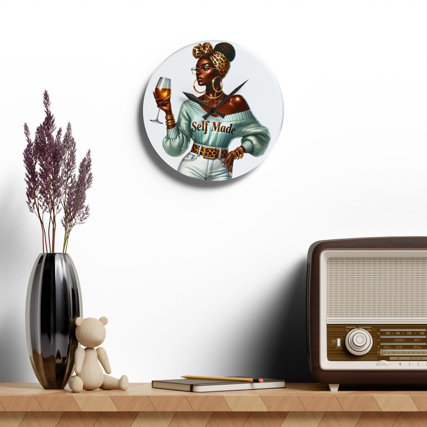 Chic Self Made Acrylic Wall Clock, Stylish Home Decor, Modern Wall Art, Gift for Entrepreneurs, Unique Timepiece