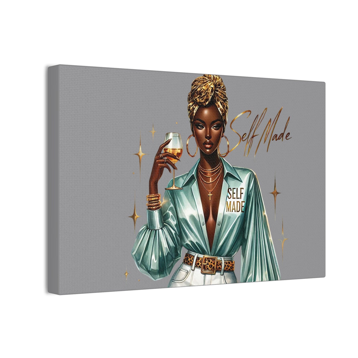 Stylish Canvas Art - Self Made Glam Decor, Wall Art, Inspirational Decor, Black Girl Magic, Unique Home Decor