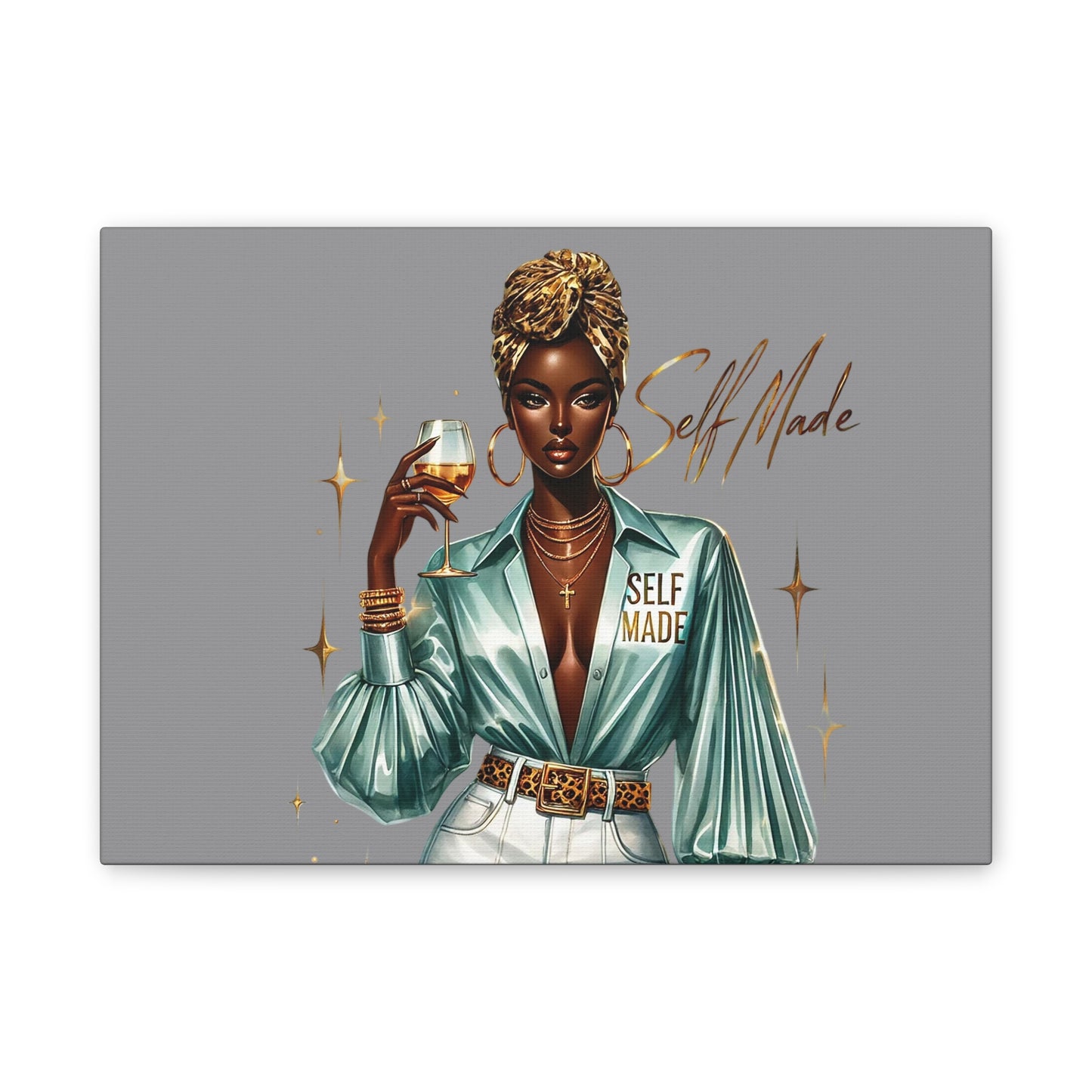 Stylish Canvas Art - Self Made Glam Decor, Wall Art, Inspirational Decor, Black Girl Magic, Unique Home Decor
